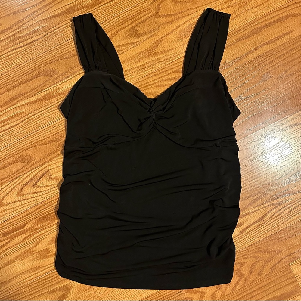 Torrid Black Ruched Stretchy Tank Top Size L